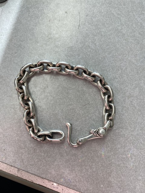 David Yurman Sterling Silver Mens Oval Link 10mm Bracelet ...