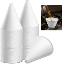 60 Pcs Disposable Engine Oil Funnels- Paper Funnels for Motor Oil- Automotive Ca