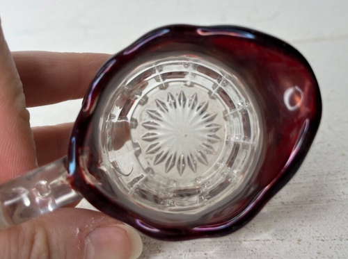 EAPG *** RUBY STAINED INDIVIDUAL CREAMER = DUNCAN BLOCK...1890'S OR RED BLOCK - Picture 3 of 4