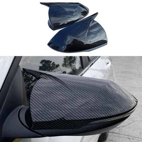 Pair Of Carbon Fiber Look Mirror Covers For 2021-2022 Hyundai Elantra – Glossy, Self-Adhesive