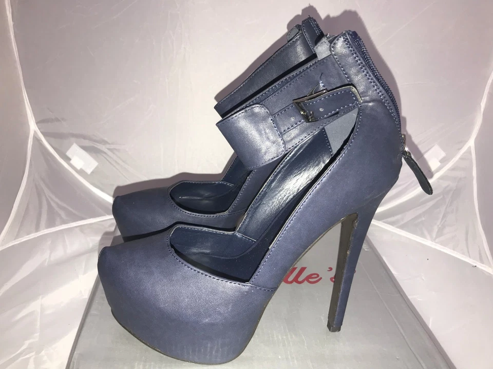 Breckelle's MARISA-39 Women Hidden Platform Pump Heels Blue Size 7.5 - Image 2 of 4