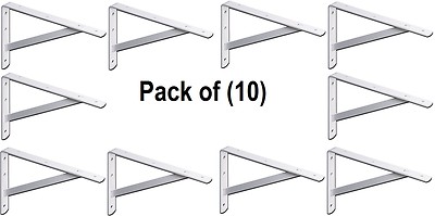 Knape & Vogt 20'' White Epoxy Finish Heavy Duty ''L'' Bracket 208 WH 500 - 10 Pack