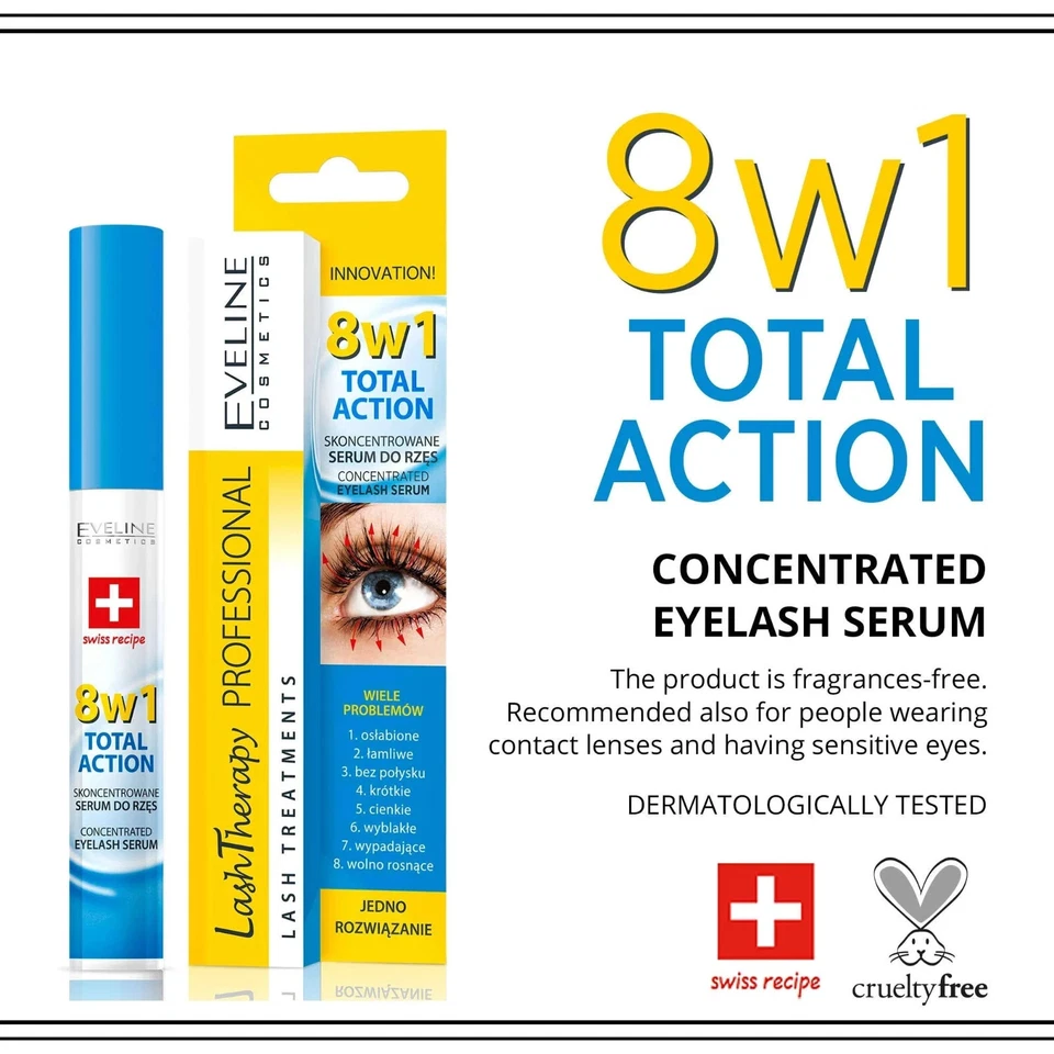 Eveline Cosmetics Lash Therapy 8in1 Serum – Growth, Repair & Mascara Primer - Image 4 of 4