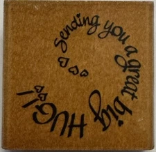 Vintage Stampendous Rubber Stamp 1994 Sending A Hug! D71 Love Valentines Hearts