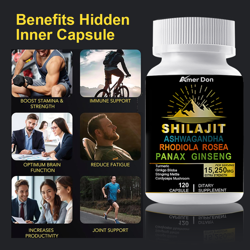 Dynamic Vitality Shilajit 120 Cápsulas Potencia Ultra Óptima, Energía, Libido, Resistencia - Imagen 8 de 8