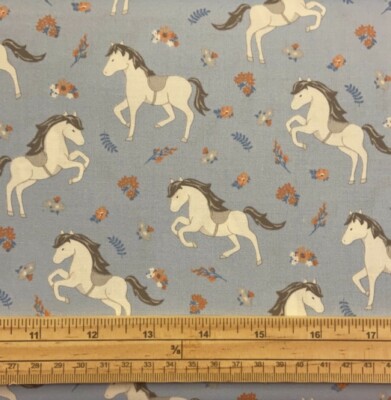 Fat Quarter Sweet Dreams Einhörner und Blumen blau 100% Baumwolle Steppstoff