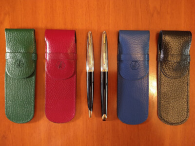 Waterman leather case for 1 or 2 pens BLACK