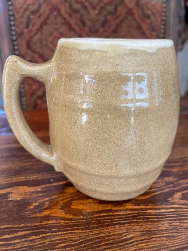 VTG 1900s UHL Pottery Co Stoneware Barrel Mug Huntingburg Indiana