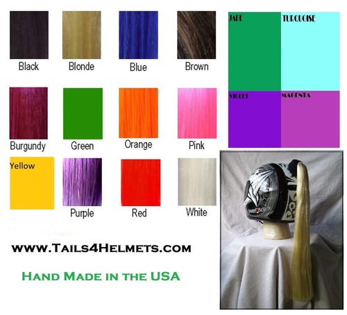 PINK Helmet Ponytail..Motorcycle, Bike,.Helmet Hair 24" each PINK (2-3 Days) - Picture 2 of 3