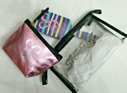 Personalized Cosmetic Case Bag Set Clear Metallic Custom Name Gift Bridesmaid - Picture 3 of 5