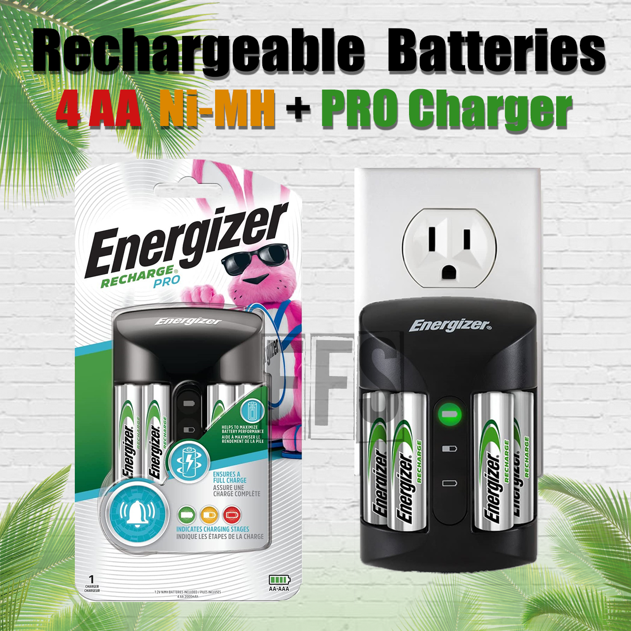 Energizer Rechargeable Batteries 4 AA with Pro Charger Fast NiMH mAh Long 1.2V🔋-image
