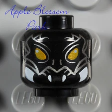 NEW Lego Alien BLACK MINIFIG HEAD -Chima Scorpion Monster Spider Eyes Fang Teeth