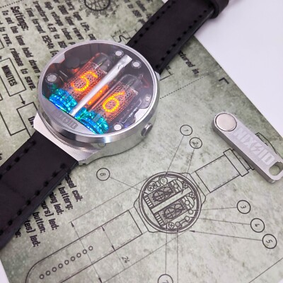 Steampunk Nixie Tube Rare Wrist Watch Nixoid Next (Metal