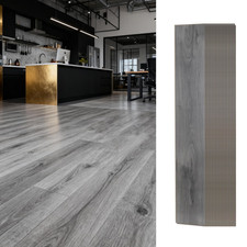 Light Grey Vinyl Click-Lock Flooring - Waterproof, Scratch-Resistant, Comfort Co