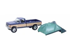 1987 Ford F-150 XLT Lariat - Blue w/ Tent 1:64 Scale Model - Greenlight 38080D