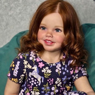 40'' Reborn Doll Kit Artist Painted Toddler Girl Hand-Rooted Hair Cloth Body Gift