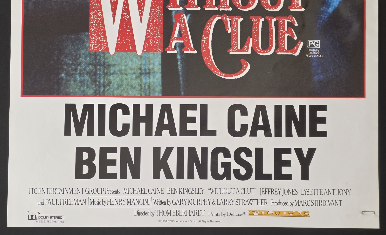 1988 Without a Clue Original Australian Daybill Movie Poster Michael Caine VG image 4