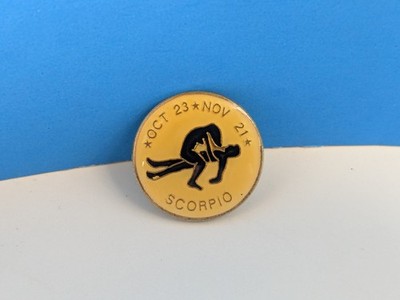 Scorpio Zodiac Silhouette Adult Vintage 80s Pin Hat Tac Rare