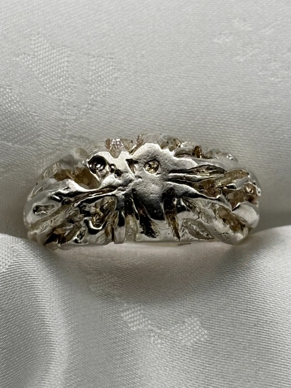 Sterling Silver ring, UNIQUE, RARE, size 8.25 , 13.4g, my casting