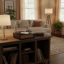 Classic Vinyl Record Player with Bluetooth Built-in Speakers for Sound Lovers