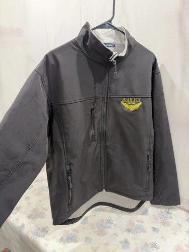 Devon & Jones High Fly Racing Embroidered Soft Shell Jacket Black Gray L image 3