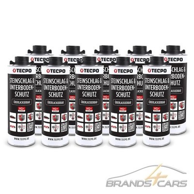 TECPO 10x 1 L UNTERBODENSCHUTZ BITUMEN HQ+ SCHWARZ ÜBERLACKIERBAR STEINSCHLAG #