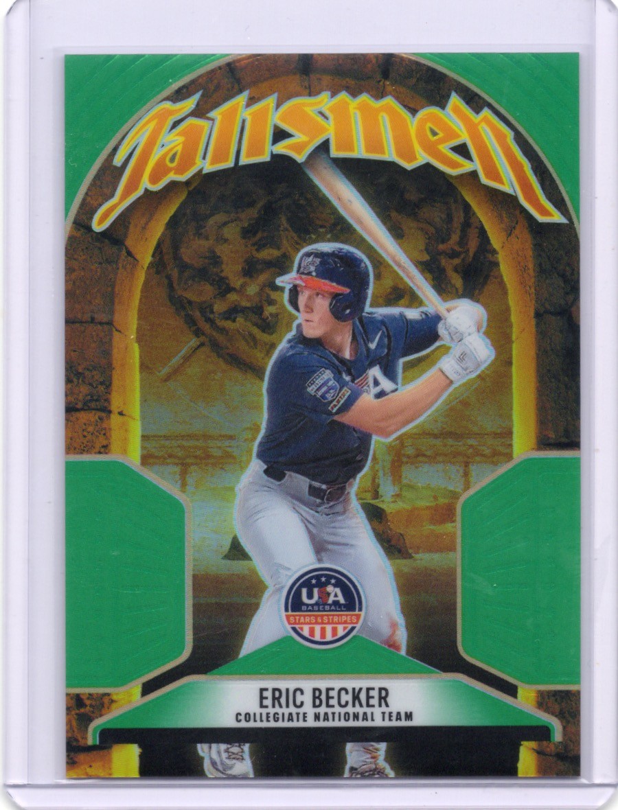2026 Panini Stars & Stripes Prizm USA Baseball #12 Eric Becker Talisman Green