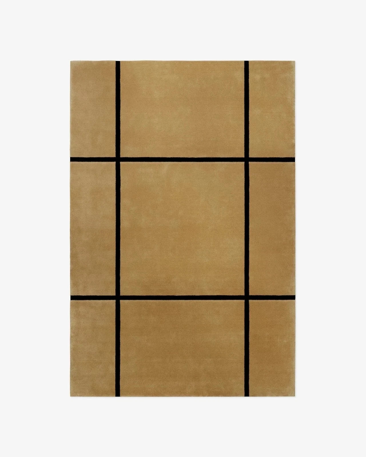 Hand-Tufted Rug 9×12 ft - Nordic Knots Pavilion Yellow Design, Handmade Area Rug
