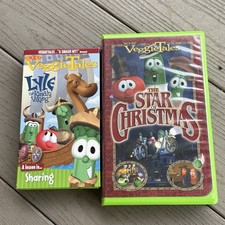 Lot Of 2: Veggie Tales Lyle the Kindly Viking  Star Of Christmas VHS TAPES