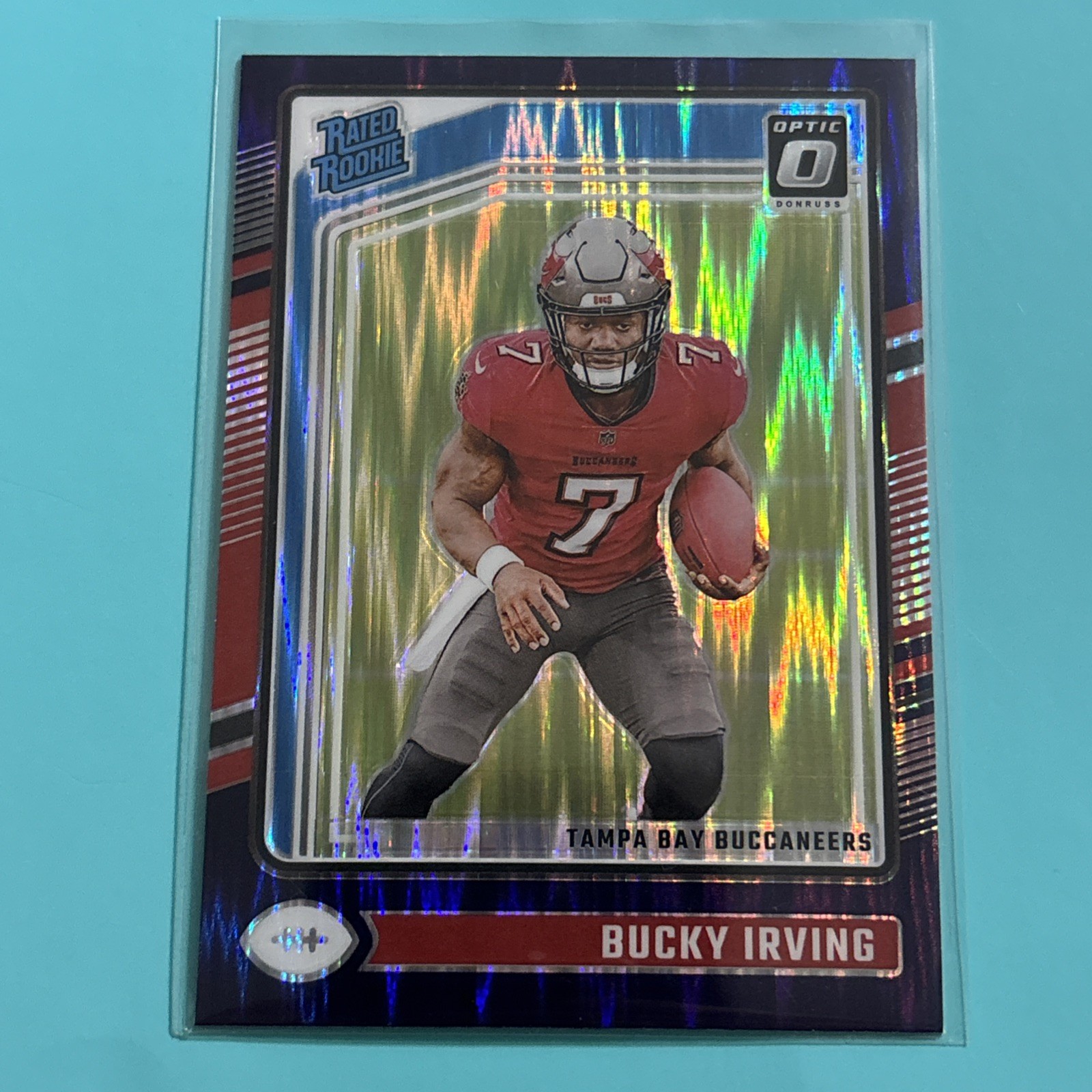 2024 Panini  Optic - Rated Rookie Bucky Irving #216 Purple Shock Prizm (RC)