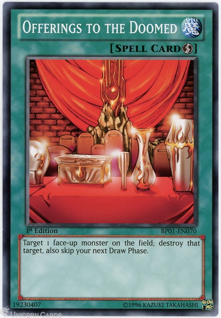 BP01-EN070 Offerings to the Doomed : Common 1st Edition Mint YuGiOh Card