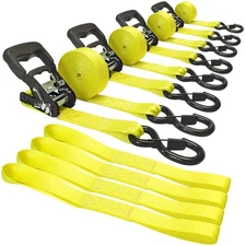Ratchet Straps Tie Down Kit - 5,000lbs Break Strength Heavy Duty Tie Down Straps