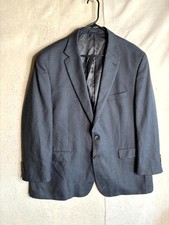 Ralph Lauren Blazer Jacket Mens 48 Blue Lined Houndstooth Single Breasted Formal
