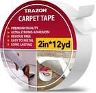 Carpet Tape Double Sided - Rug Grippers for 2 Inch / 12 Yards, White 