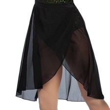 Alexandra Collection Womens Overlap Mesh Dance Costume Skirt