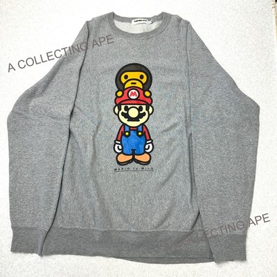 A BATHING APE BAPE x Nintendo SUPER MARIO Baby Milo Crewneck Sweatshirt XL Japan