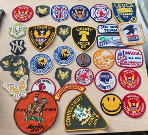 Large Lot of Vintage Embroidered Patches Military USA Scout Travel Marlin Misc