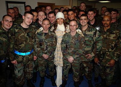 Jennifer Lopez with troops at Ramstein Air Base in Germany Saturda- Old Photo 2