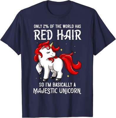 Red Hair Unicorn Redhead Funny Headed Cute Present Unisex T-Shirt