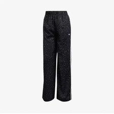 Adidas Wide Leg Satin Training Pants Charcoal Small New