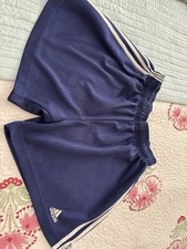 adidas Men's Navy Blue Athletic Shorts L Polyester Drawstring Elastic Waist