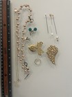 antique catholic religious Saint Mary Mother brooch pin heart locket Pins Pearls — photo 1