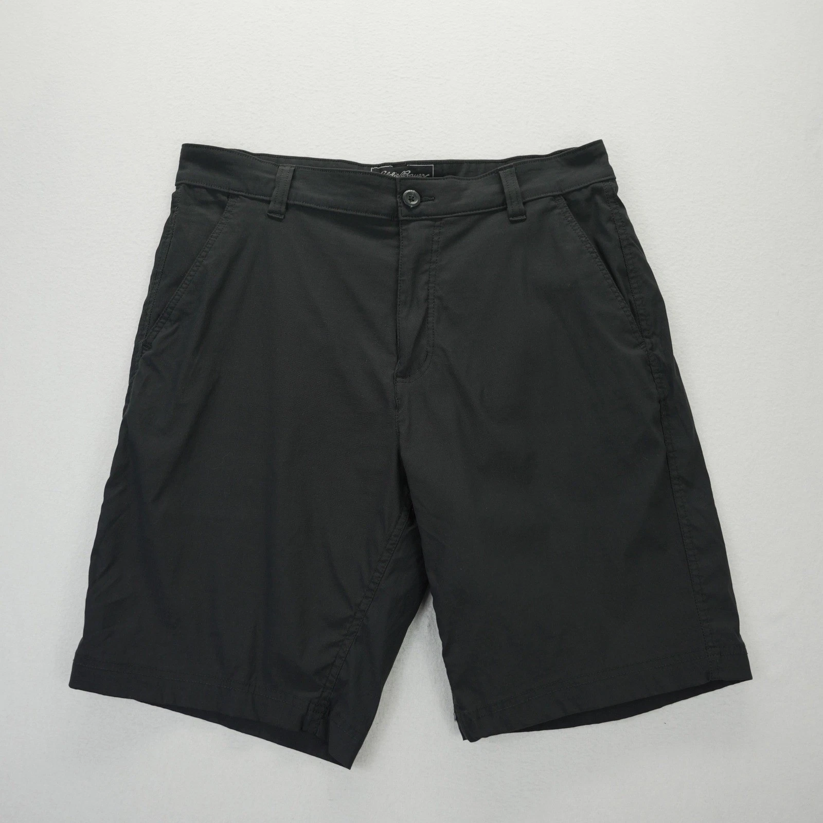Eddie Bauer Travex Guide Chino Men 33 Shorts Black Nylon Spandex Hiking Outdoor