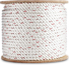 1/2 Inch by 100 Feet Twisted Poly Dacron Rope I 3-Strand W/Polyolefin Core Rope