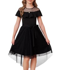 Girls Wedding Party Formal Dress Junior Bridemaid Dresses 12-14 Years Black