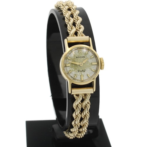 Vintage Ladies 14k Rolex Orchid Cocktail Watch 16mm Manual Wind #W166762-1