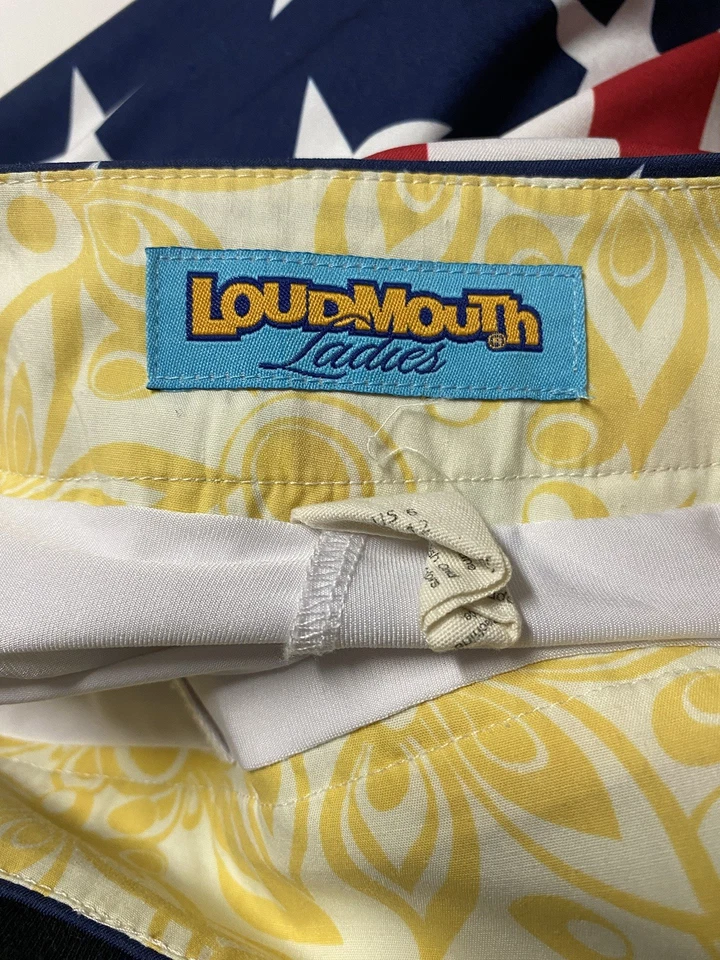 Falda de golf Loudmouth para mujer con estampado fuerte de 6 banderas americanas Foto 3 de 4