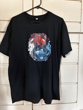 Mens Black Fish Graphic Print T-Shirt Short S...