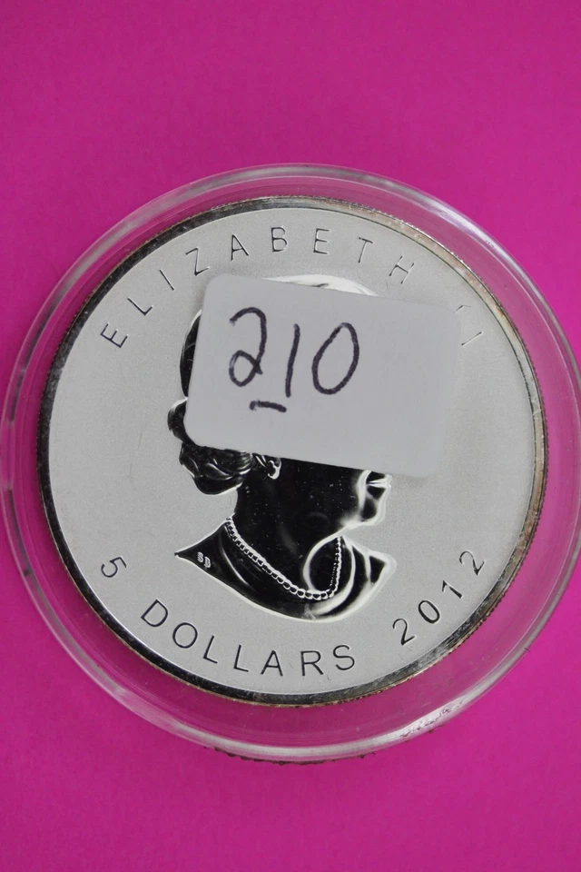 2012 Reverse Proof Maple Leaf Canada 5 Dollars Silver 1 OZ Mint Capsule C210 - Image 3 of 3