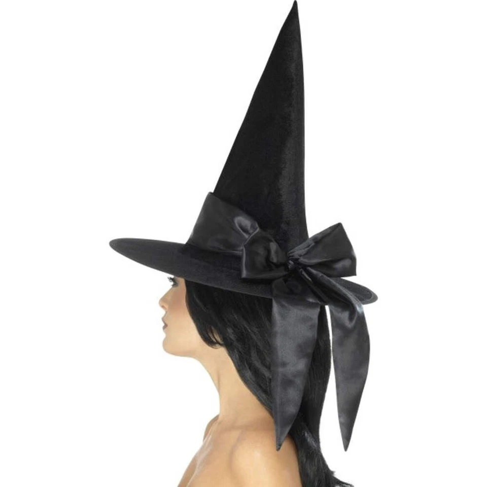 Halloween Hexenhut Damen Kostüm Zubehör Hexenhut Mit Schleife - Bild 1 von 1